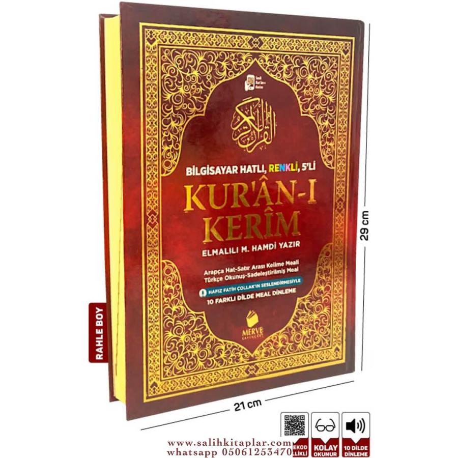 Satır Arası Mealli Türkçe Okunuşlu Kuranı Kerim Ve Meali 5’li (Beşli)